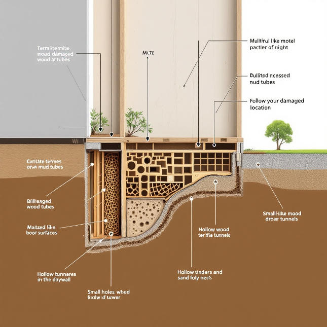 how to find termite nest in house