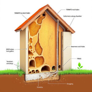 how to find termite nest in house