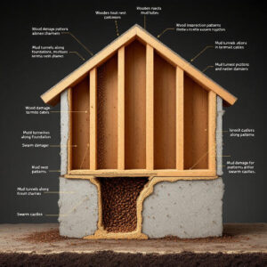 how to find termite nest in house
