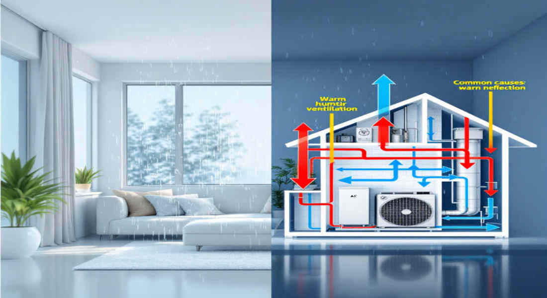 why does my house feel damp with ac on