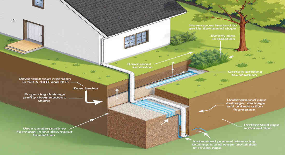 how to drain downspout water away from house