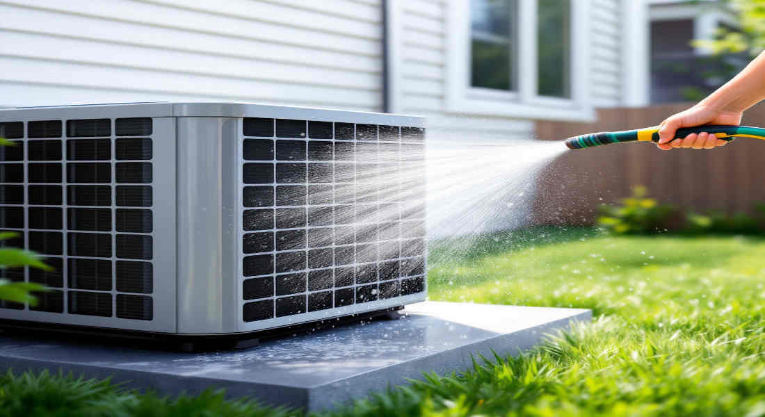 does spraying ac condenser with water help cool house