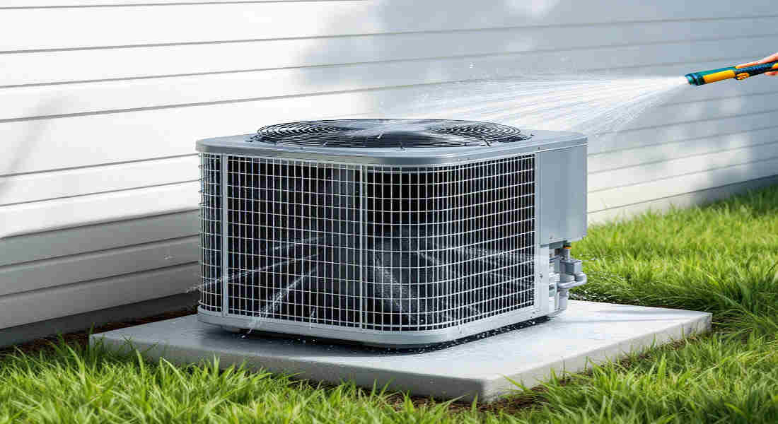 does spraying ac condenser with water help cool house