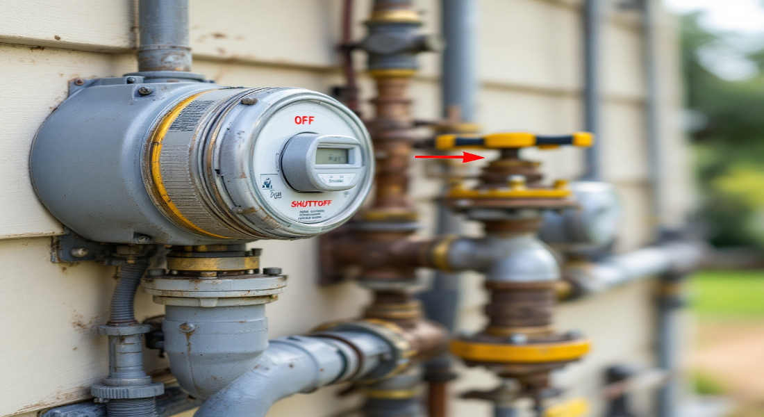 how to turn off gas line in house