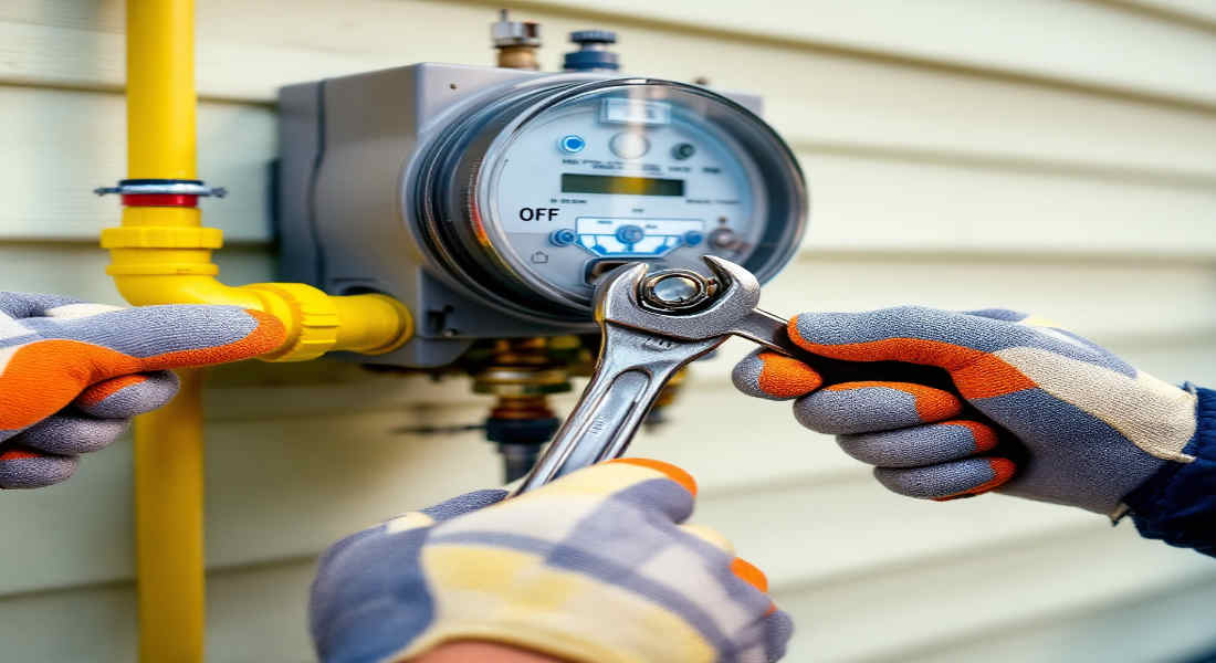 how to turn off gas line in house