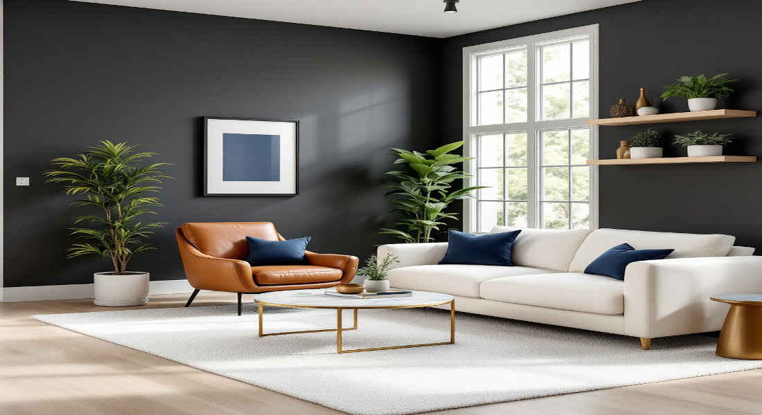 what color furniture goes with dark gray house walls