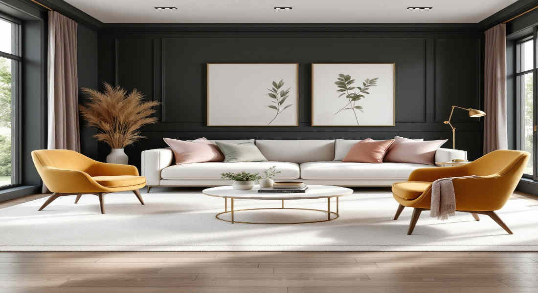 what color furniture goes with dark gray house walls