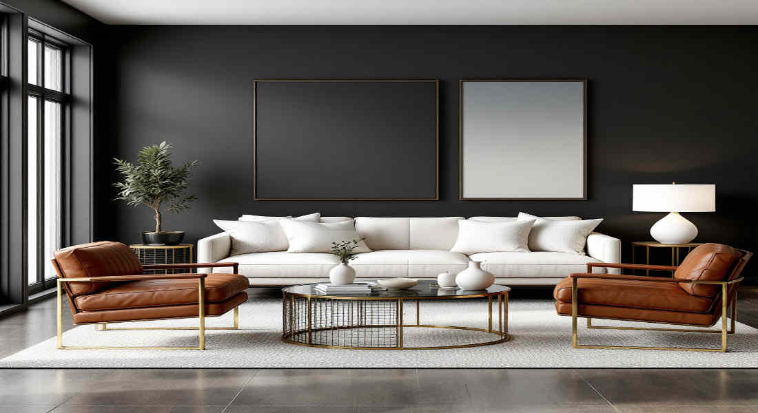 what color furniture goes with dark gray house walls