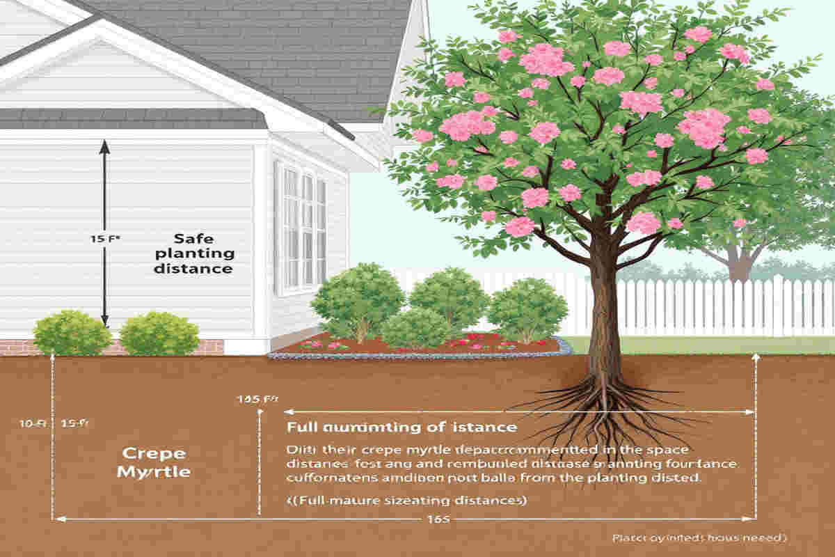 how far to plant crepe myrtle from house