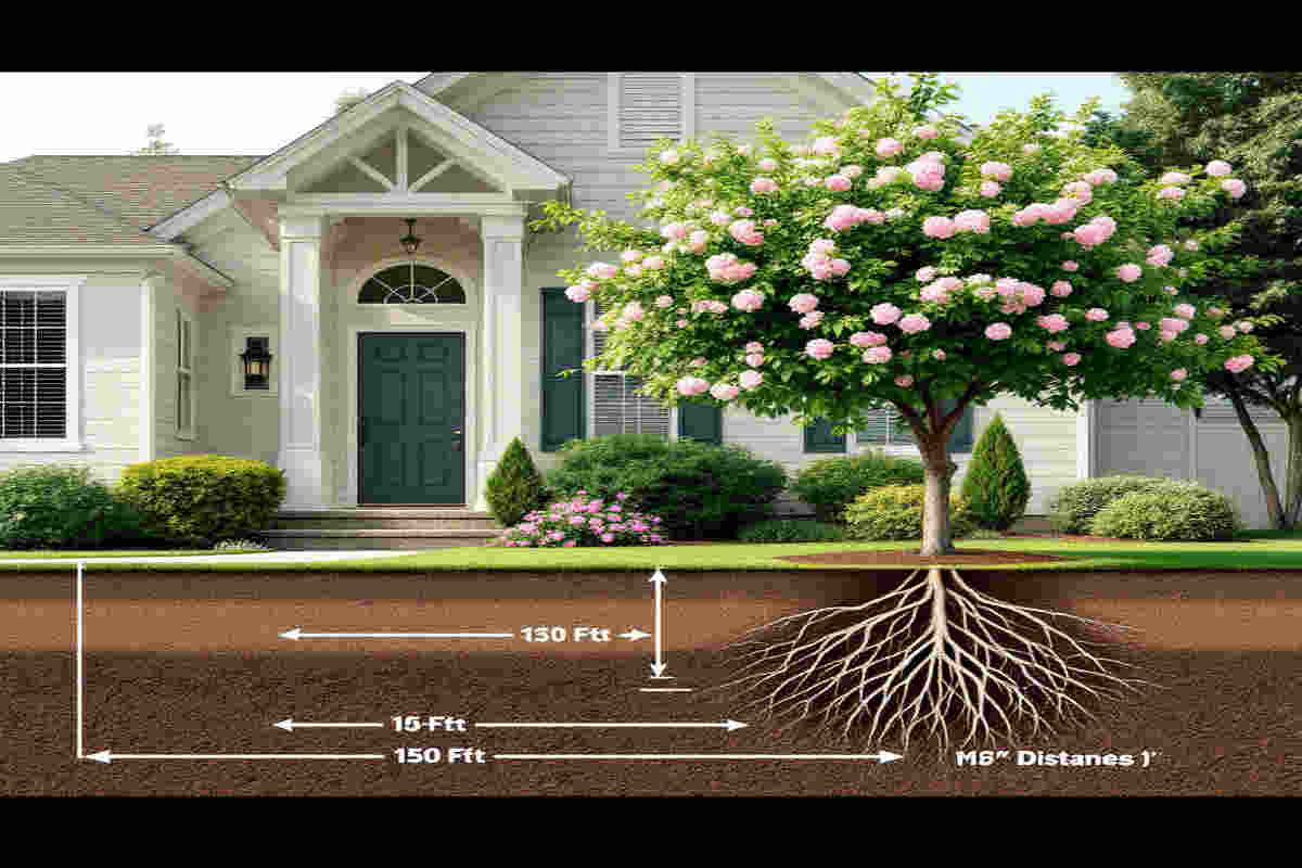 how far to plant crepe myrtle from house