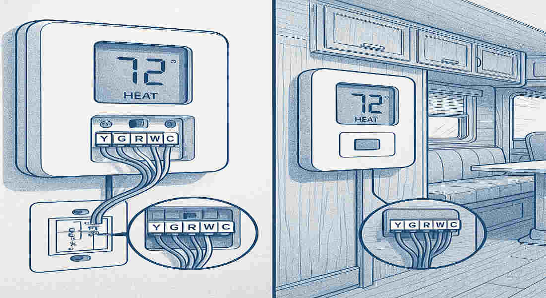 can you use a house thermostat in an rv