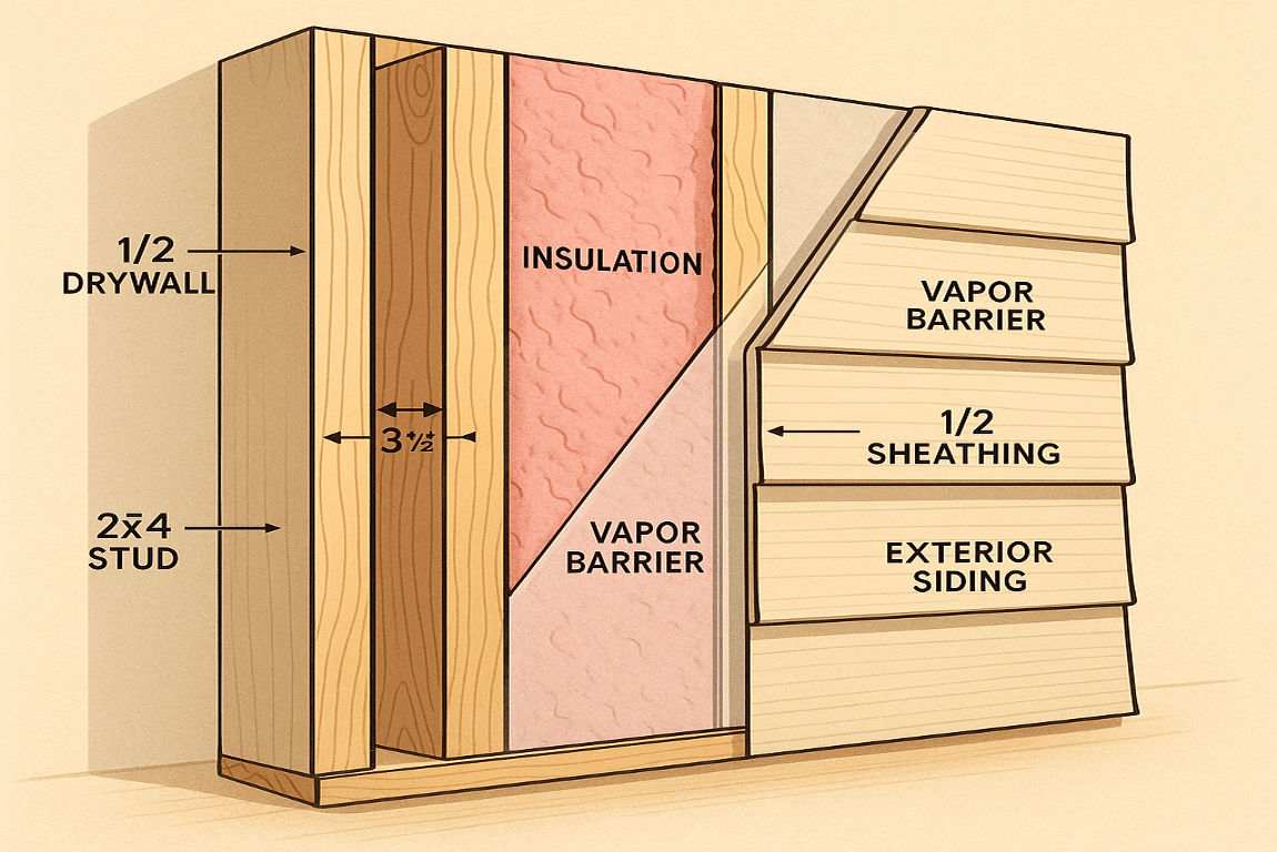 how thick is a wall in a house