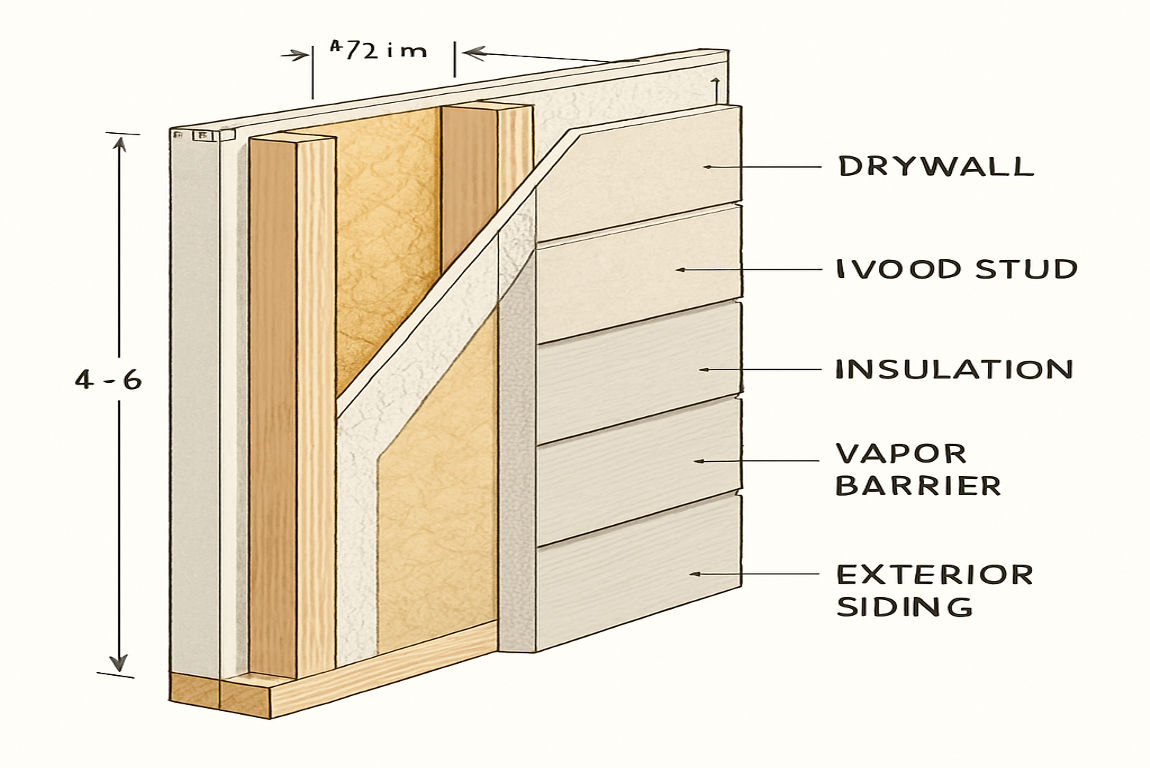 how thick is a wall in a house