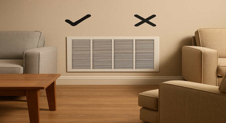 can you put furniture in home front of return vent