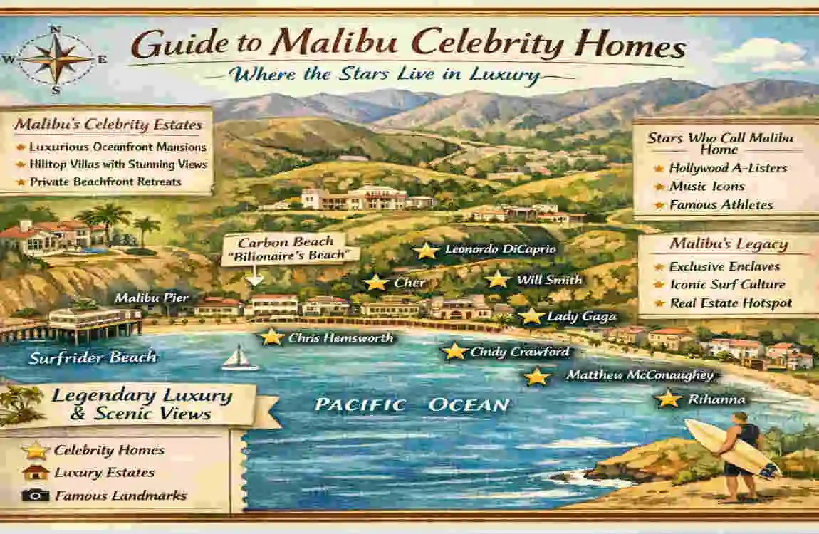 malibu celebrity homes map